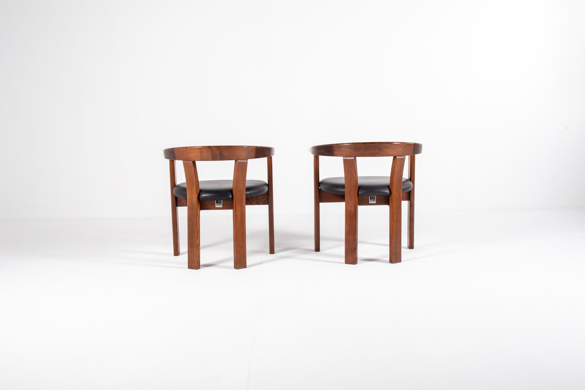  Danish modern dining chair by Lars Gangsø, solid wood frame with upholstered seats, Denmark 1970s.