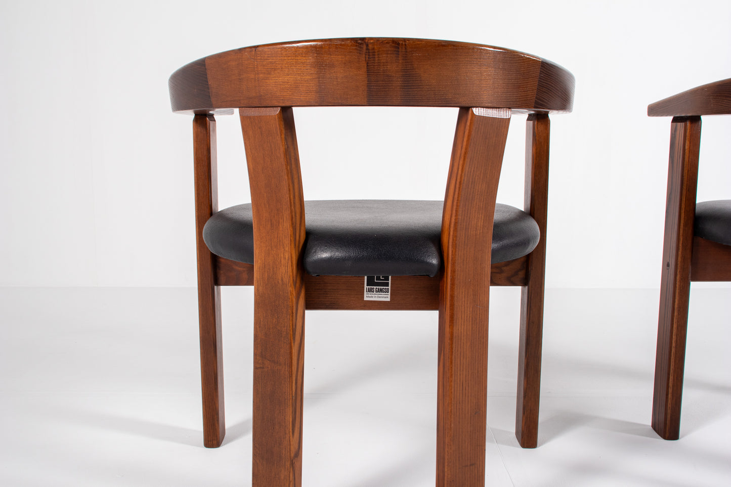  Danish modern dining chair by Lars Gangsø, solid wood frame with upholstered seats, Denmark 1970s.