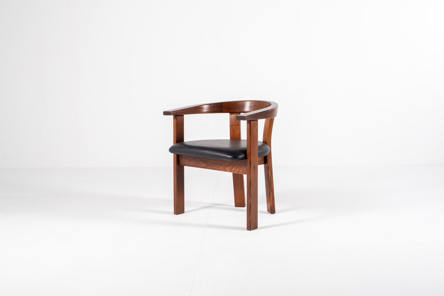  Danish modern dining chair by Lars Gangsø, solid wood frame with upholstered seats, Denmark 1970s.
