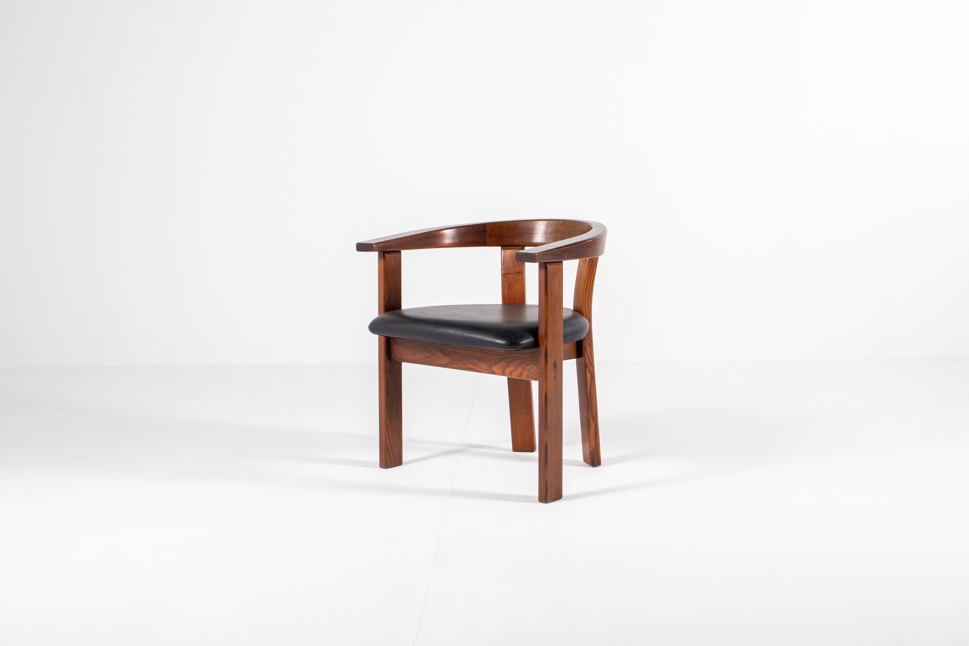  Danish modern dining chair by Lars Gangsø, solid wood frame with upholstered seats, Denmark 1970s.