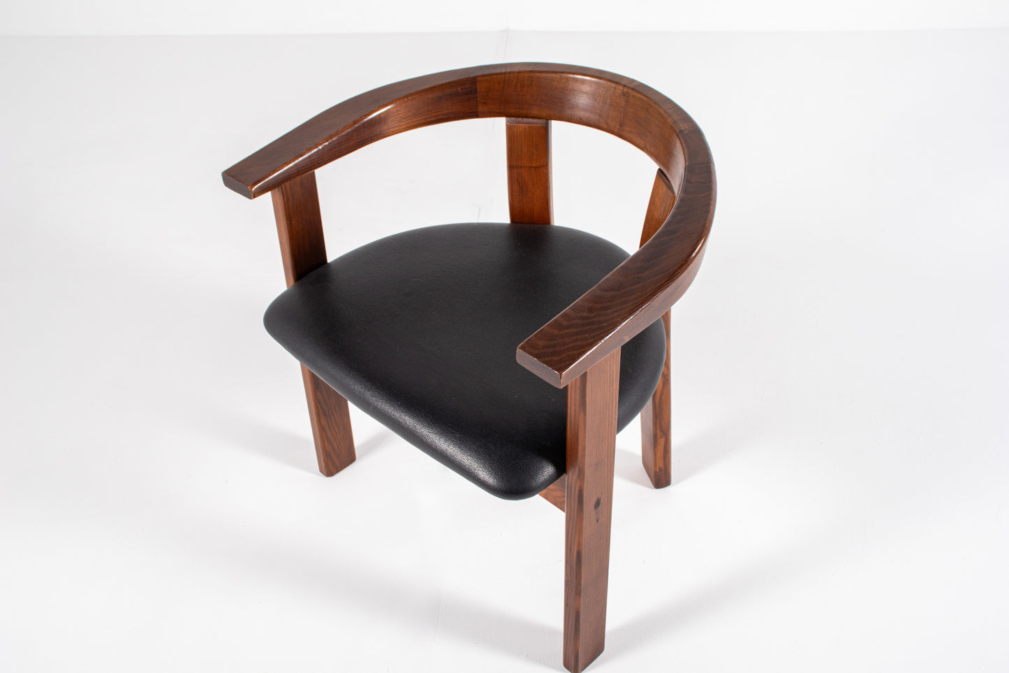  Danish modern dining chair by Lars Gangsø, solid wood frame with upholstered seats, Denmark 1970s.
