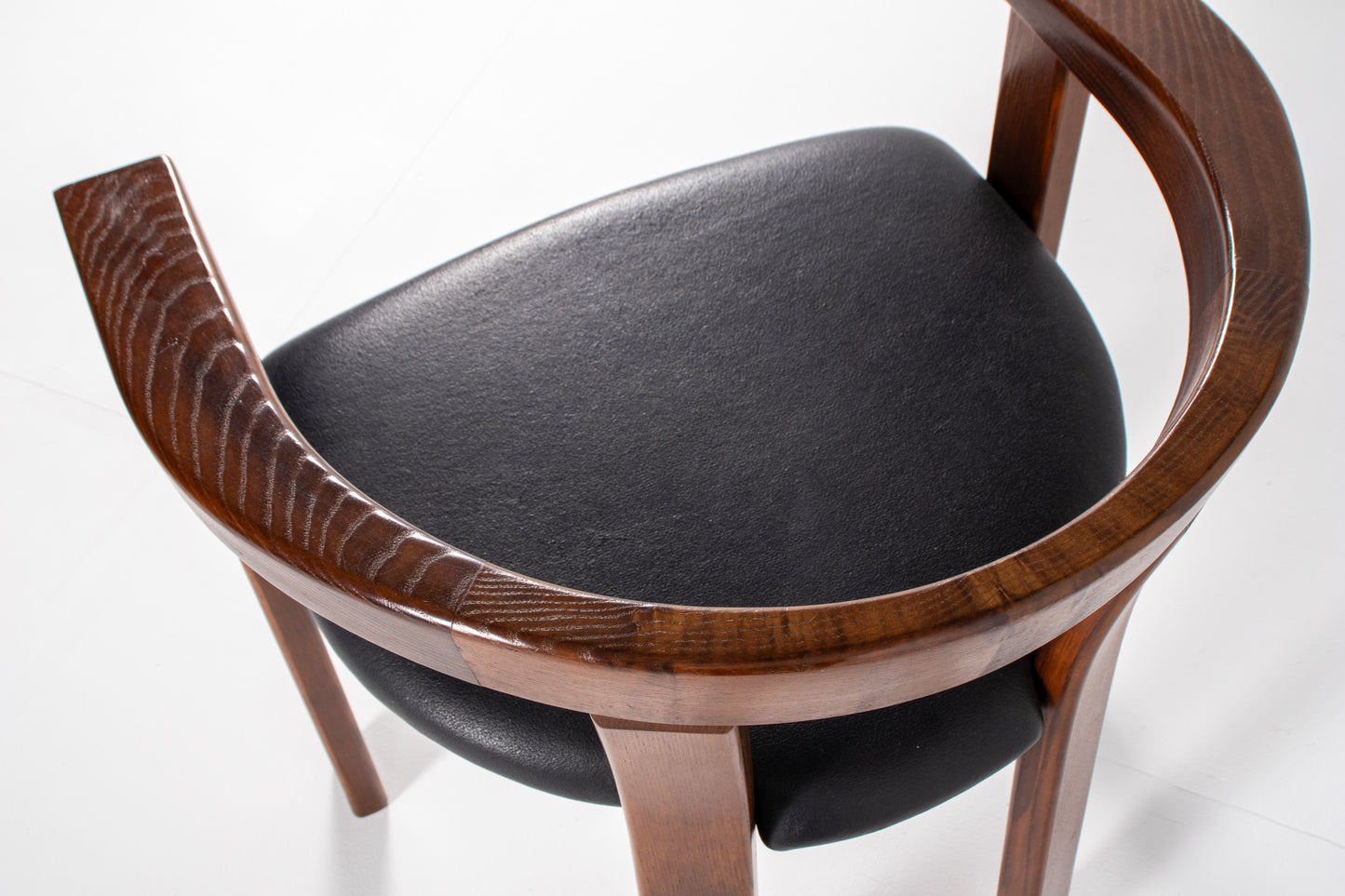  Danish modern dining chair by Lars Gangsø, solid wood frame with upholstered seats, Denmark 1970s.