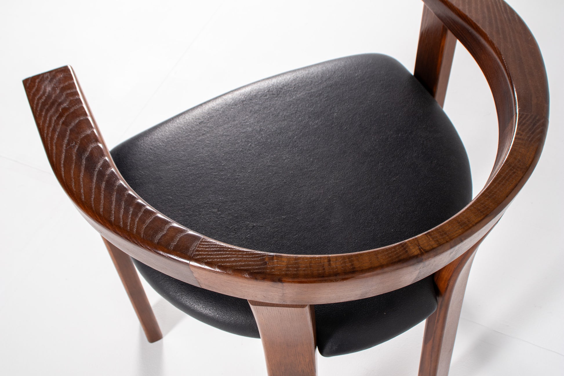  Danish modern dining chair by Lars Gangsø, solid wood frame with upholstered seats, Denmark 1970s.