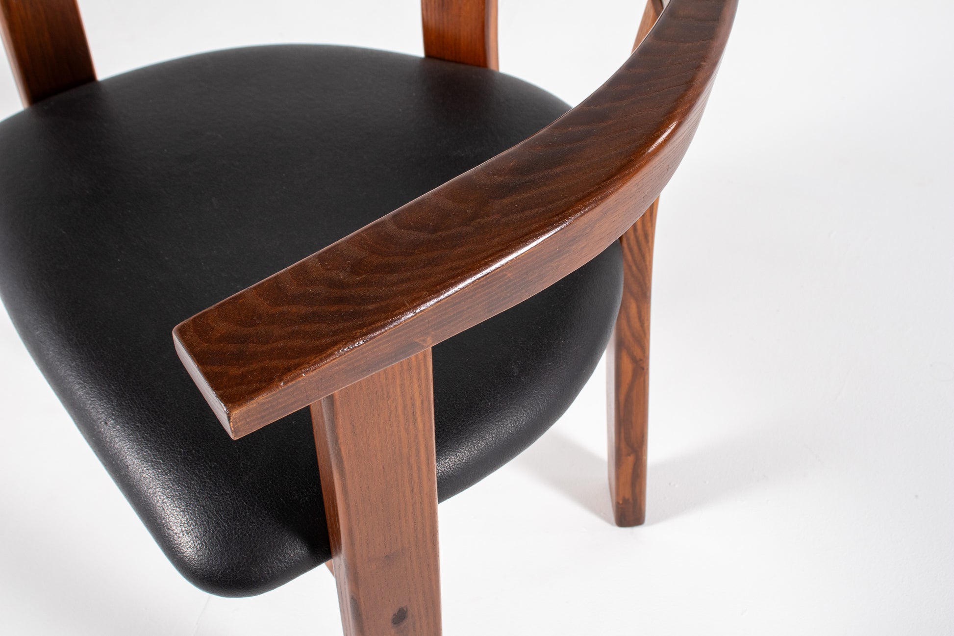  Danish modern dining chair by Lars Gangsø, solid wood frame with upholstered seats, Denmark 1970s.