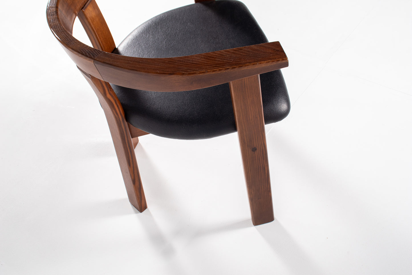  Danish modern dining chair by Lars Gangsø, solid wood frame with upholstered seats, Denmark 1970s.