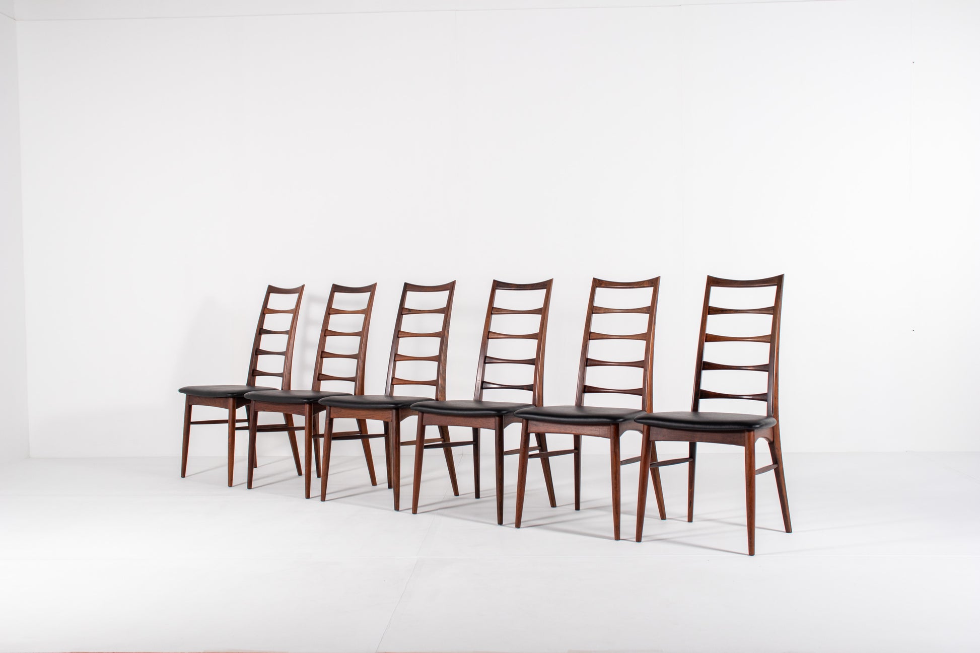 Set of 6 Niels Koefoed Lis dining chairs in rosewood, Denmark 1960s