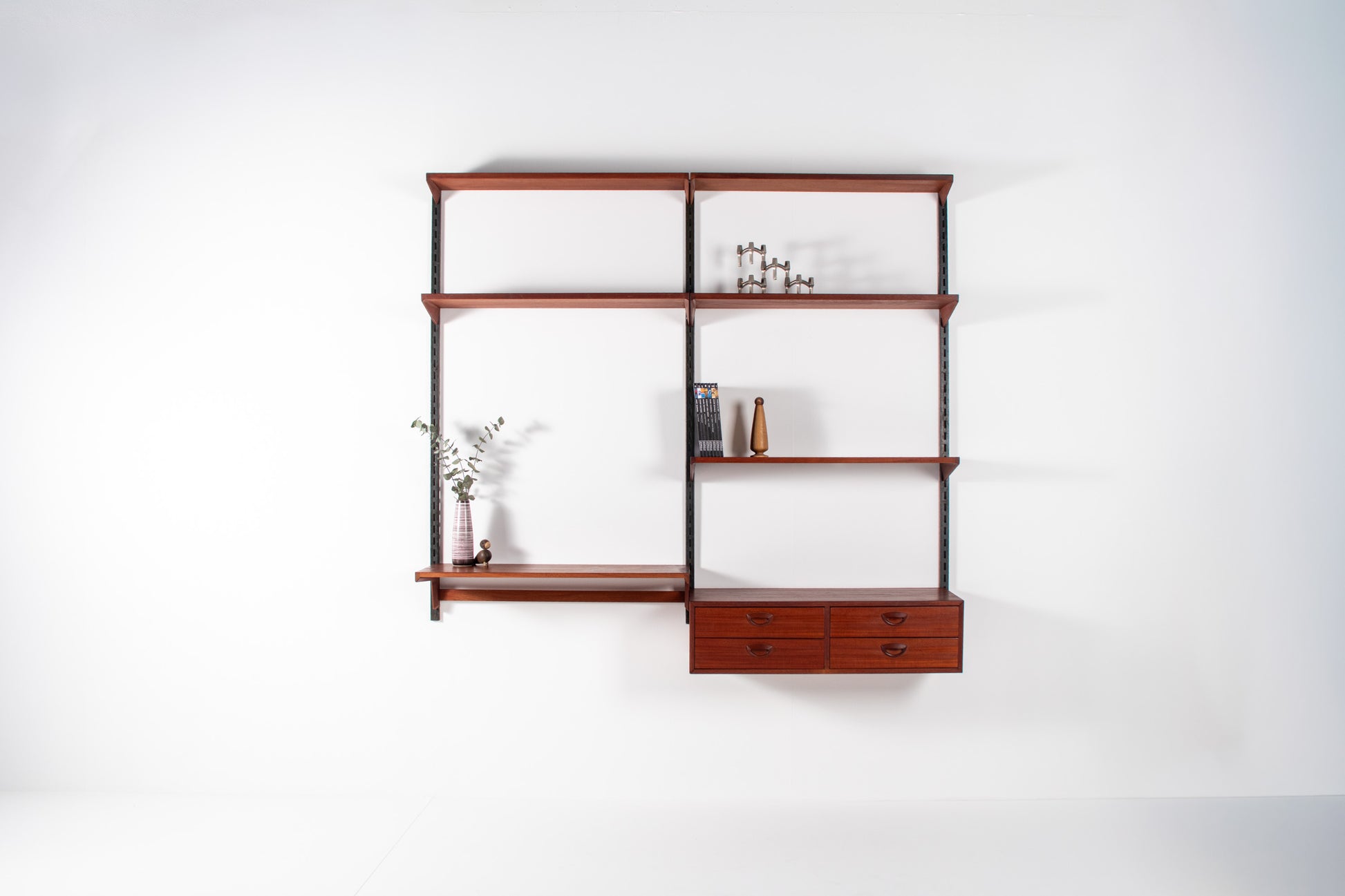 Kai Kristiansen teak wall unit 1960s shelves drawers
