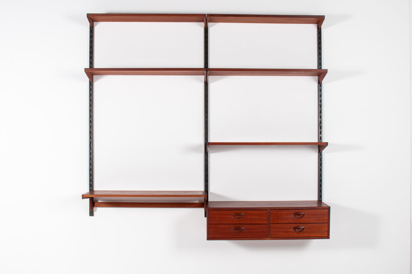 Kai Kristiansen teak wall unit 1960s shelves drawers