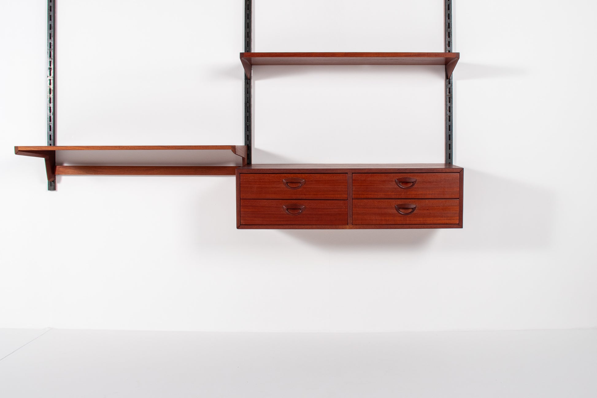 Mid century Danish wall system adjustable shelves