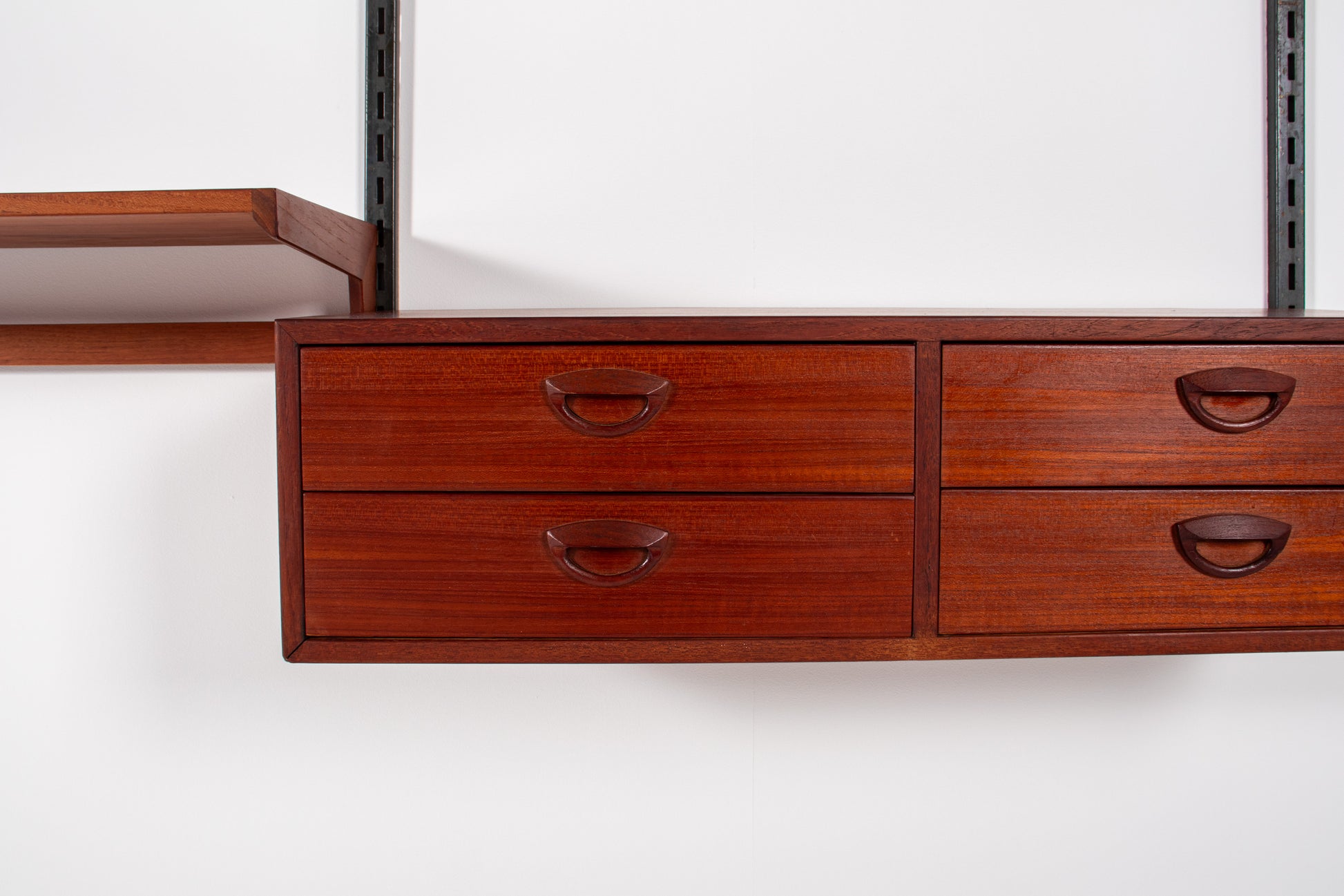Kai Kristiansen teak wall unit 1960s shelves drawers