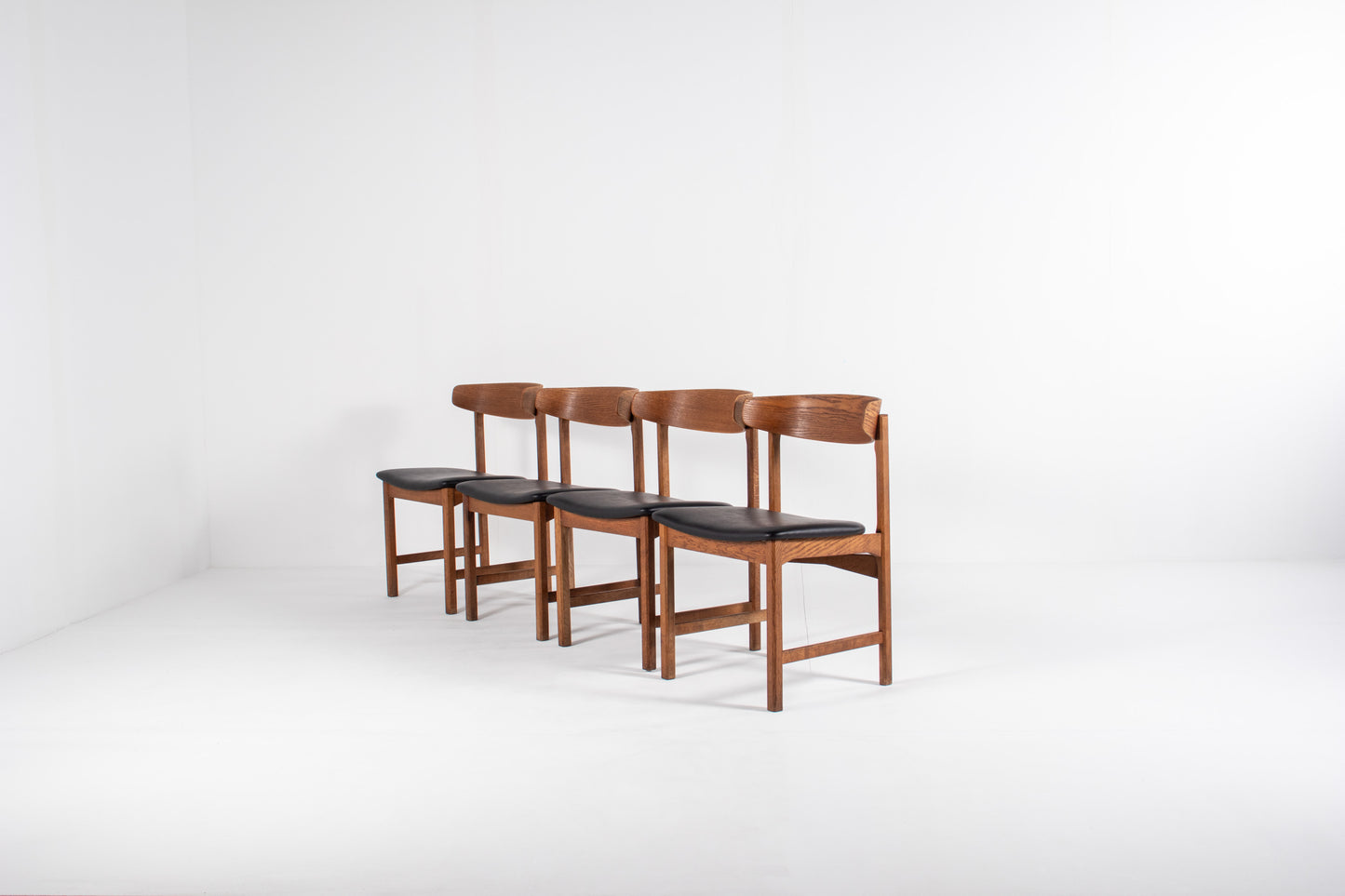 Danish oak dining chairs set of 4 1960s