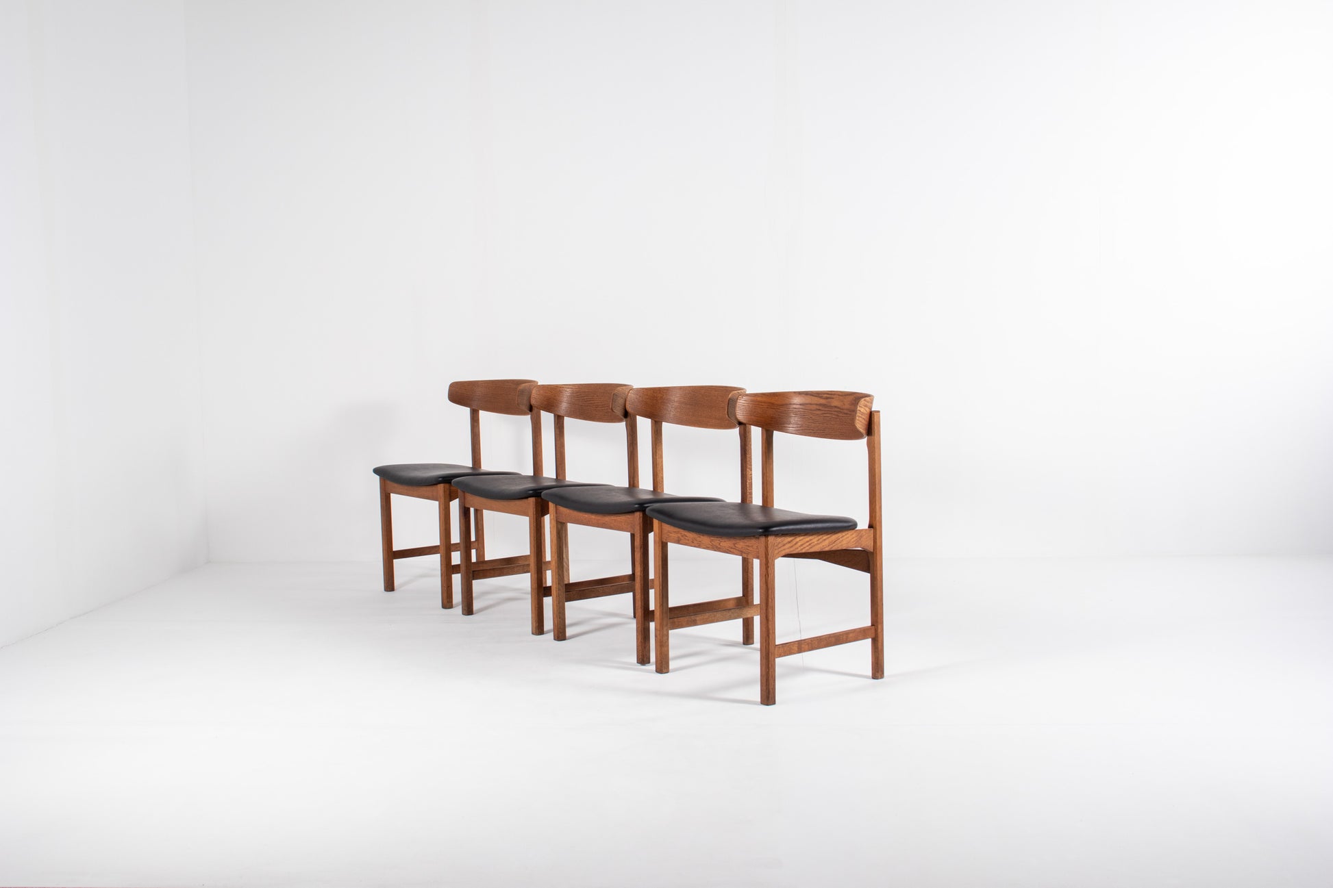 Danish oak dining chairs set of 4 1960s