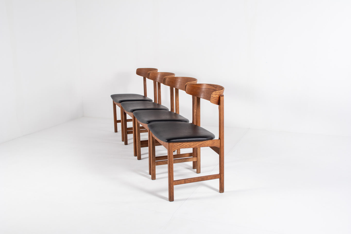 Danish oak dining chairs set of 4 1960s
