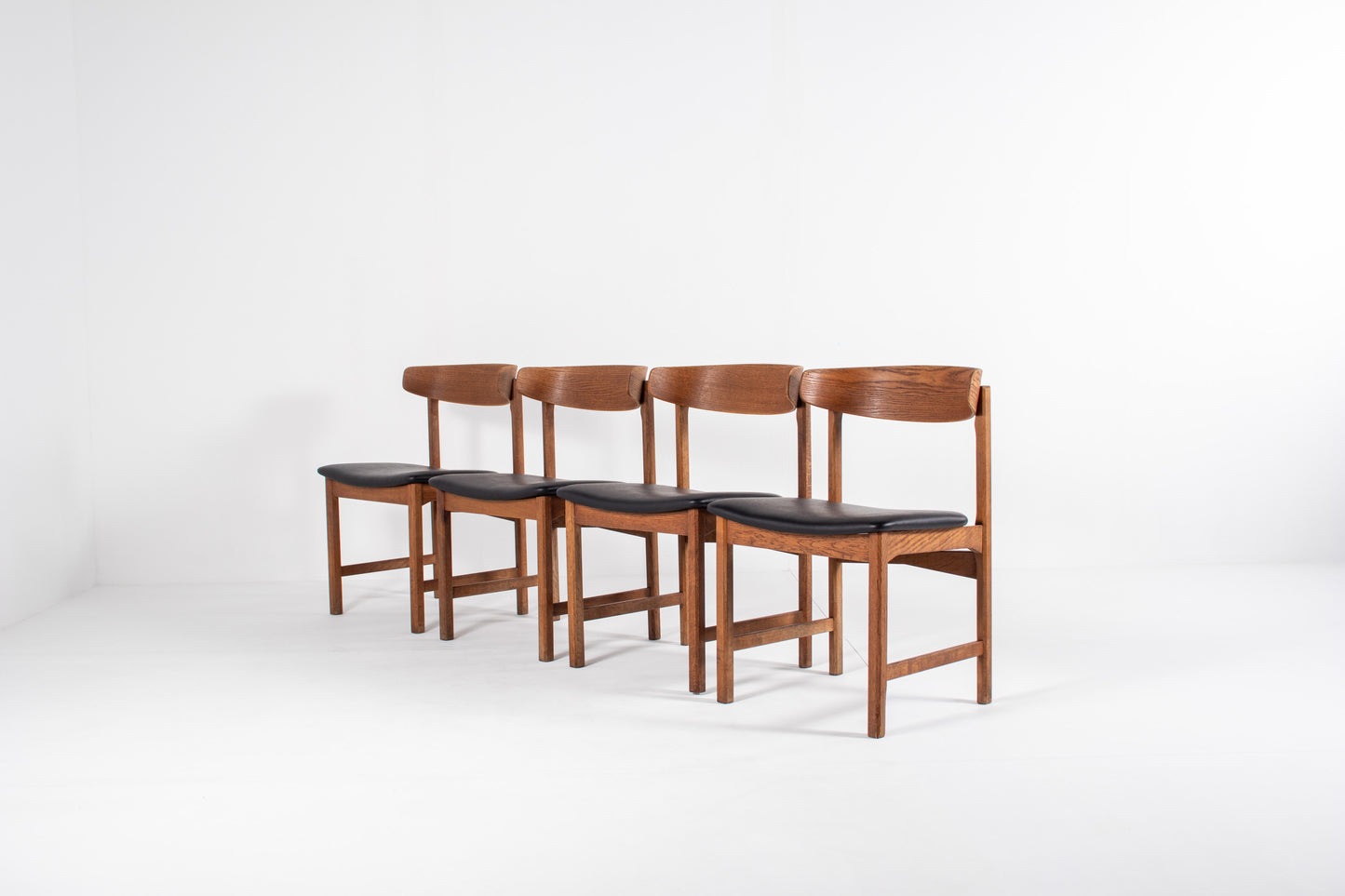 Danish oak dining chairs set of 4 1960s