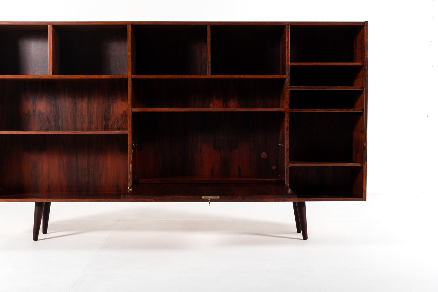 Scandinavian bookcase open shelves side storage