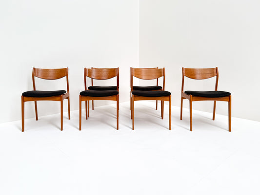 Set of 6 Danish teak dining chairs P.E. Jørgensen Farsø Stolefabrik