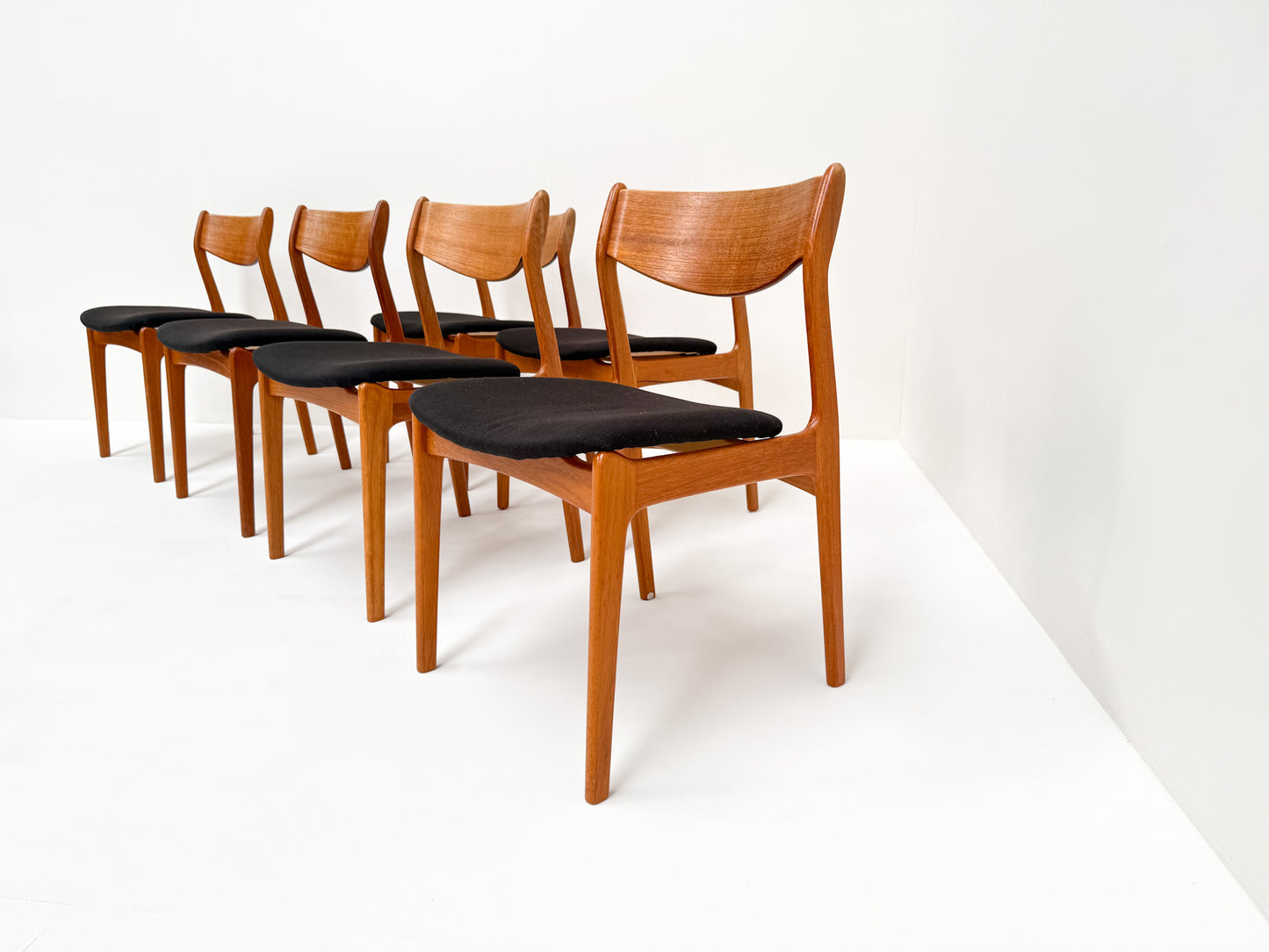 Set of 6 Danish Teak Dining Chairs by P.E. Jørgensen for Farsø Stolefabrik, 1960s