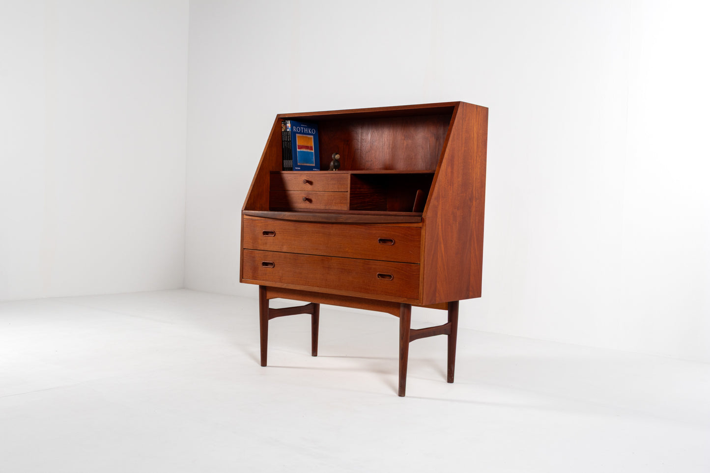 Danish teak secretary desk 1960s fold down front