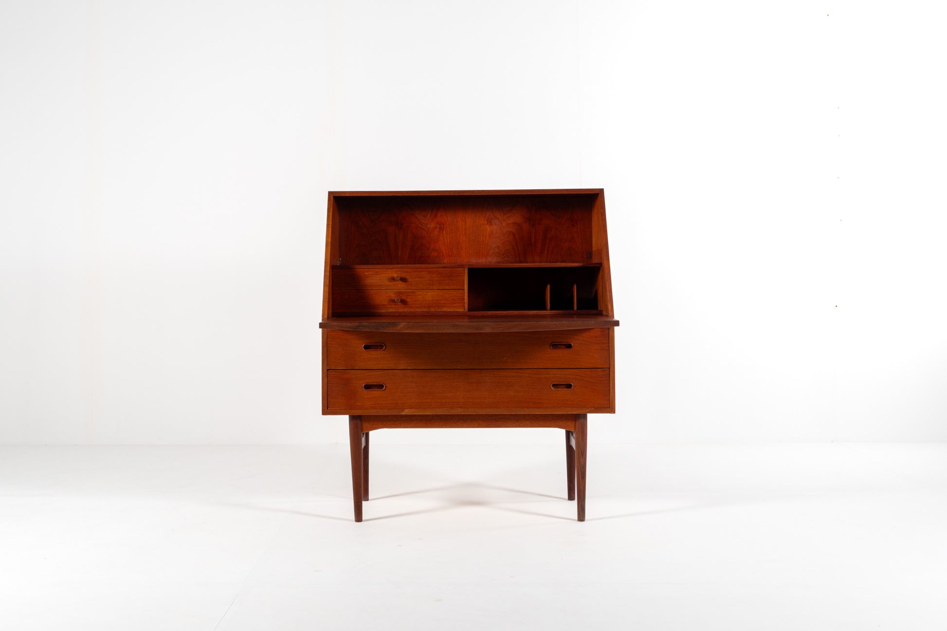 Danish teak secretary desk 1960s fold down front