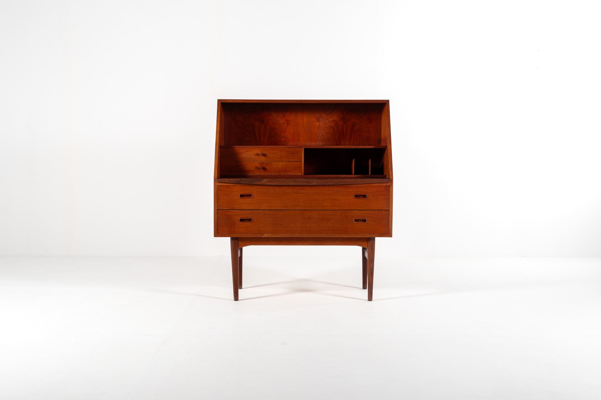 Danish teak secretary desk 1960s fold down front
