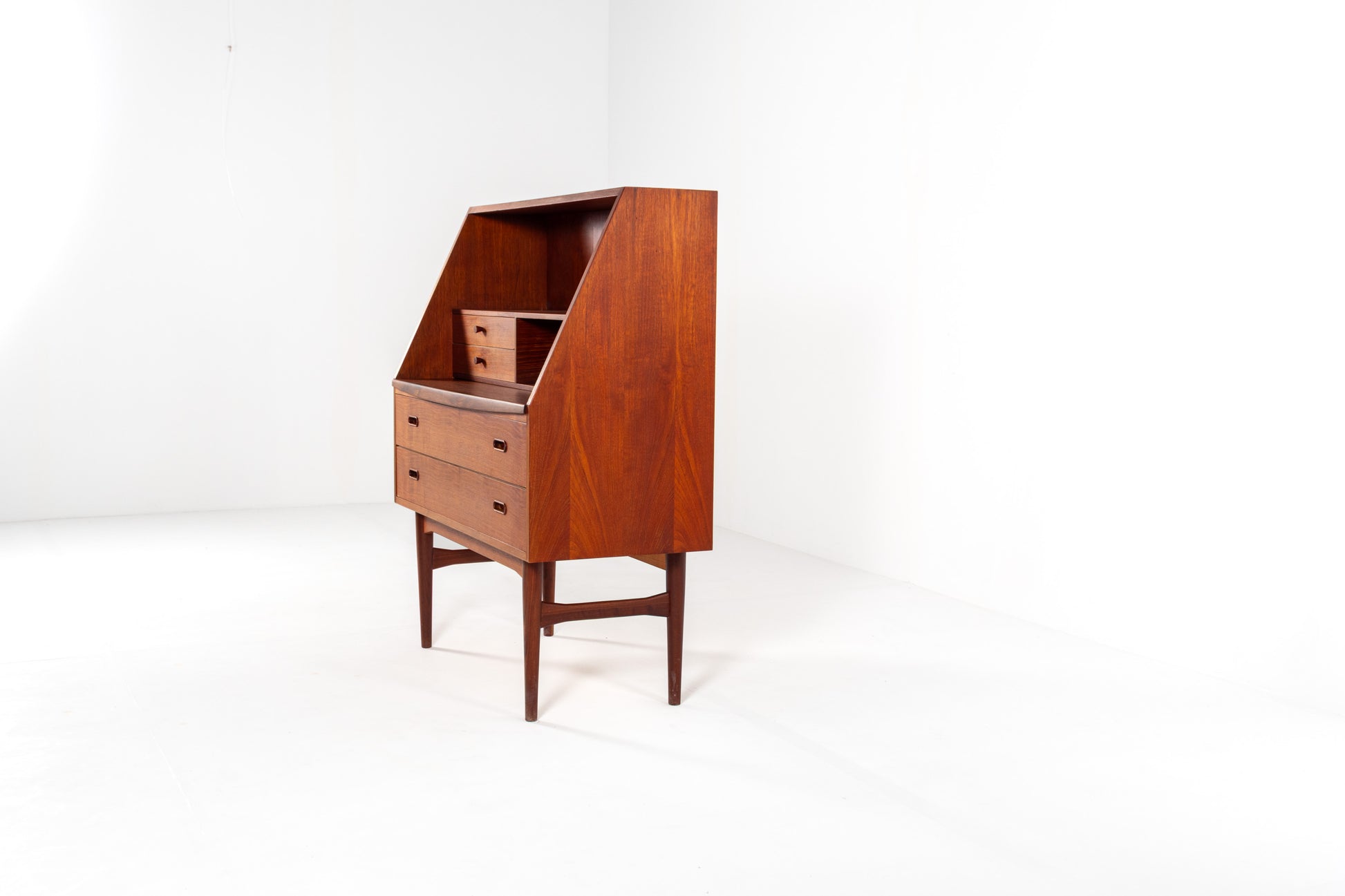 Danish teak secretary desk 1960s fold down front