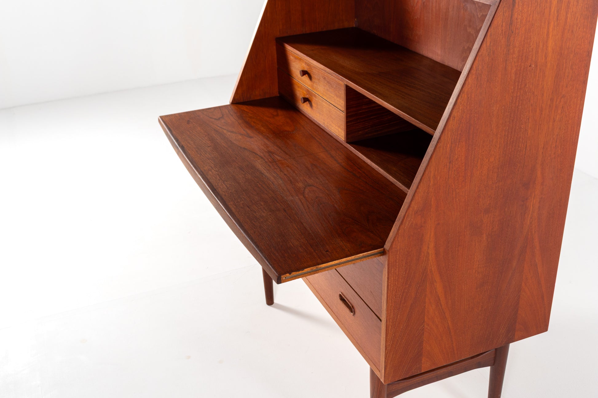 Danish teak secretary desk 1960s fold down