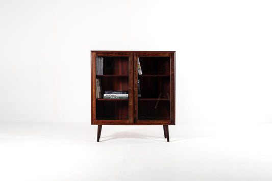 Danish rosewood display cabinet glass doors 1960s front view
