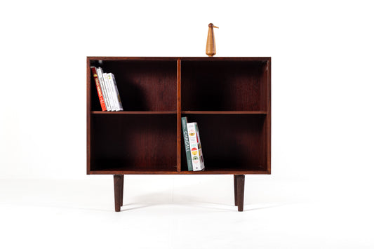 Danish rosewood bookcase 1960s open compartments front view