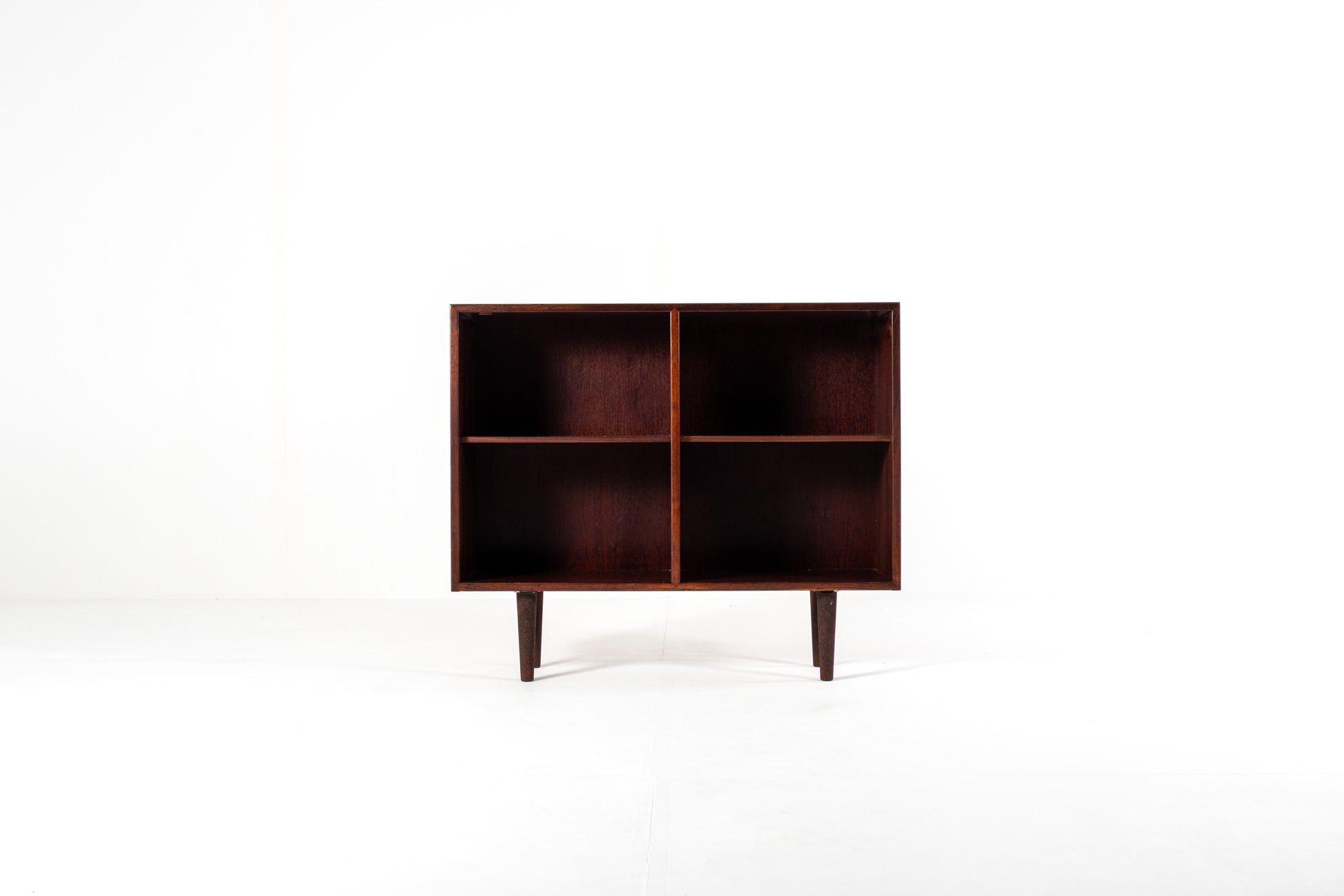 Danish rosewood bookcase 1960s open compartments front view