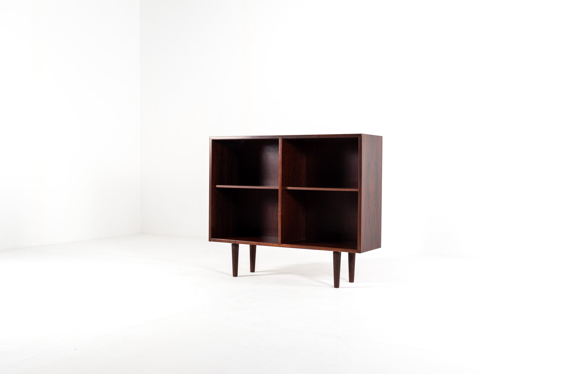 Danish rosewood bookcase 1960s open compartments 