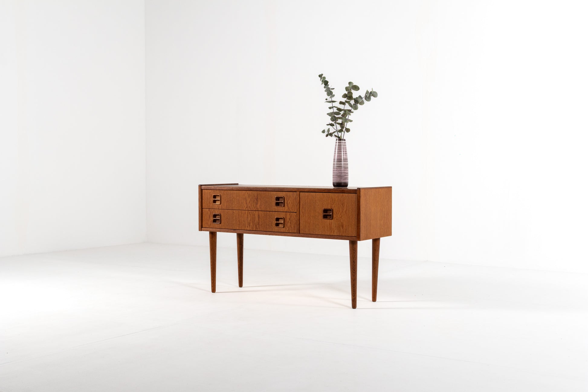 Danish oak sideboard 1960s drawers 