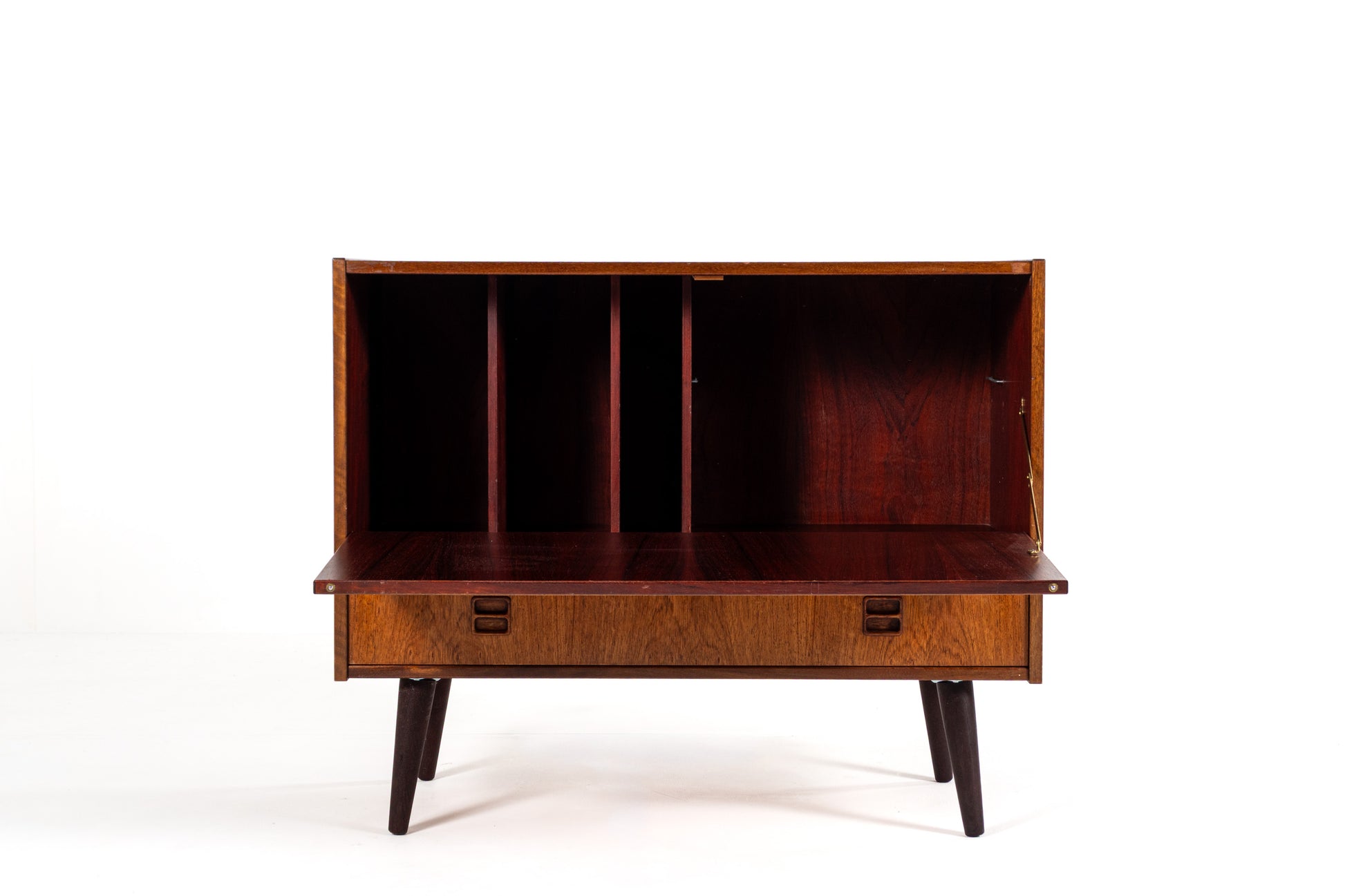Mid century record cabinet vertical compartments