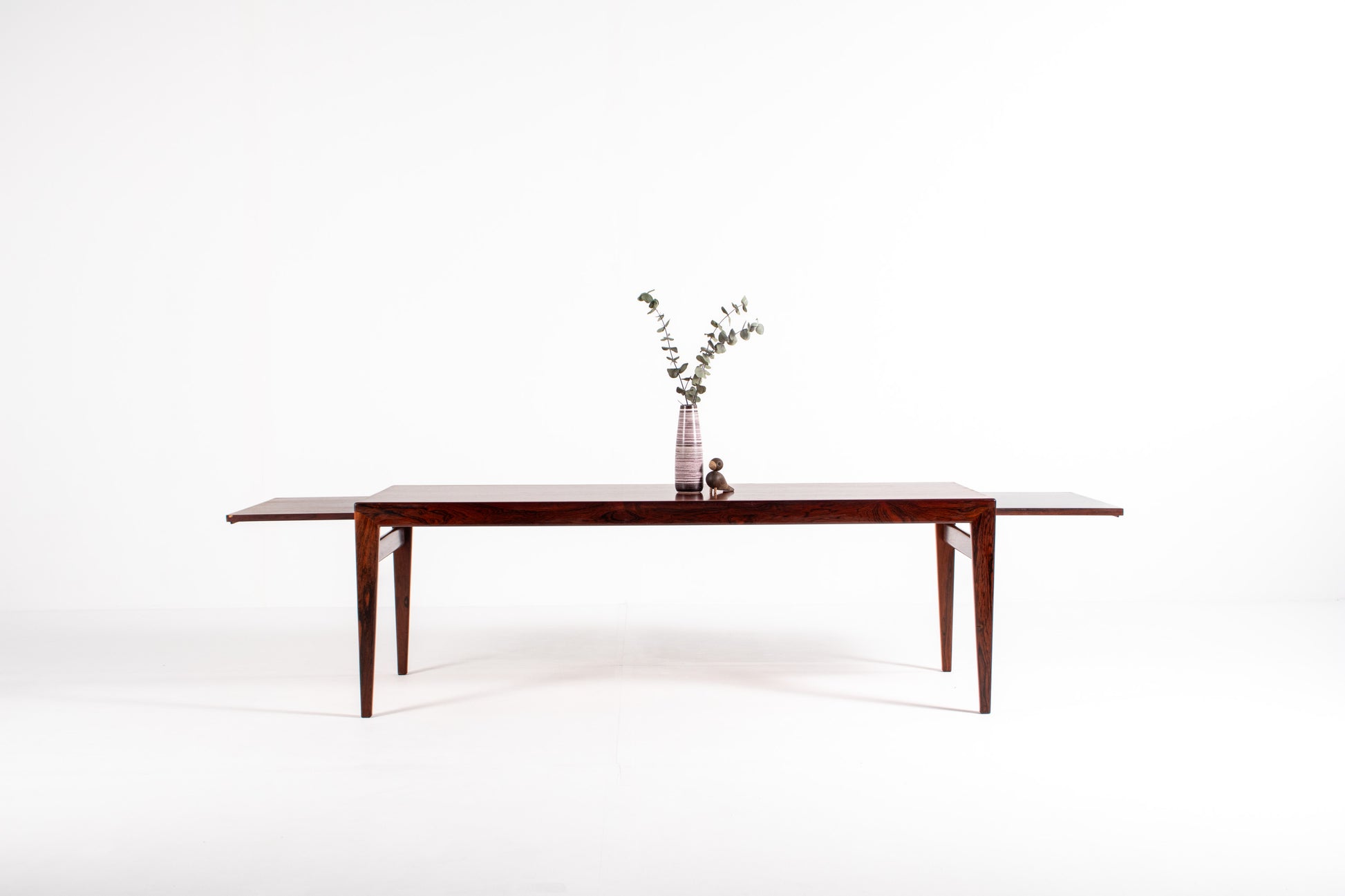 Mid century Danish coffee table pull out trays