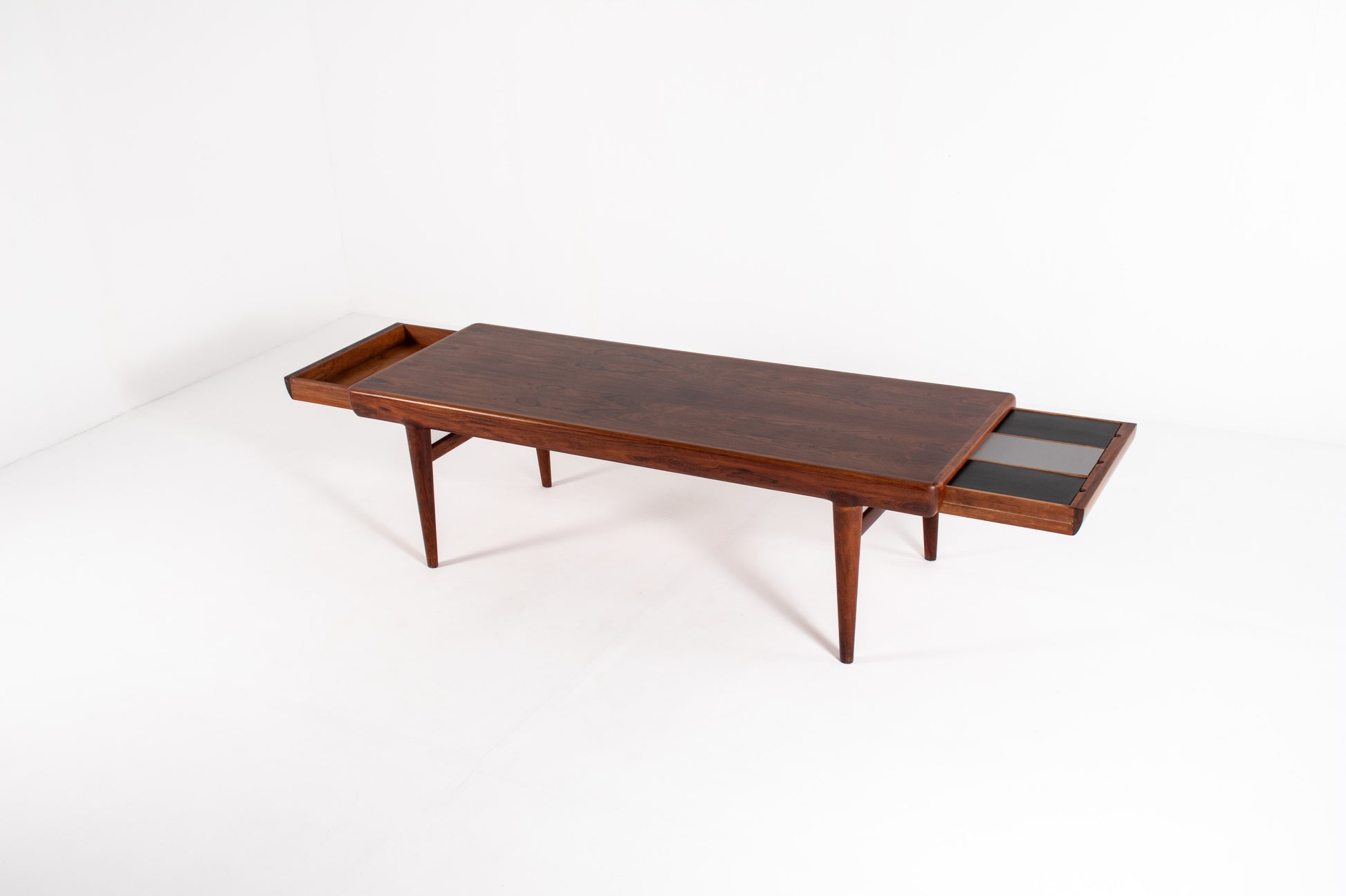 Danish coffee table pull out drawers teak