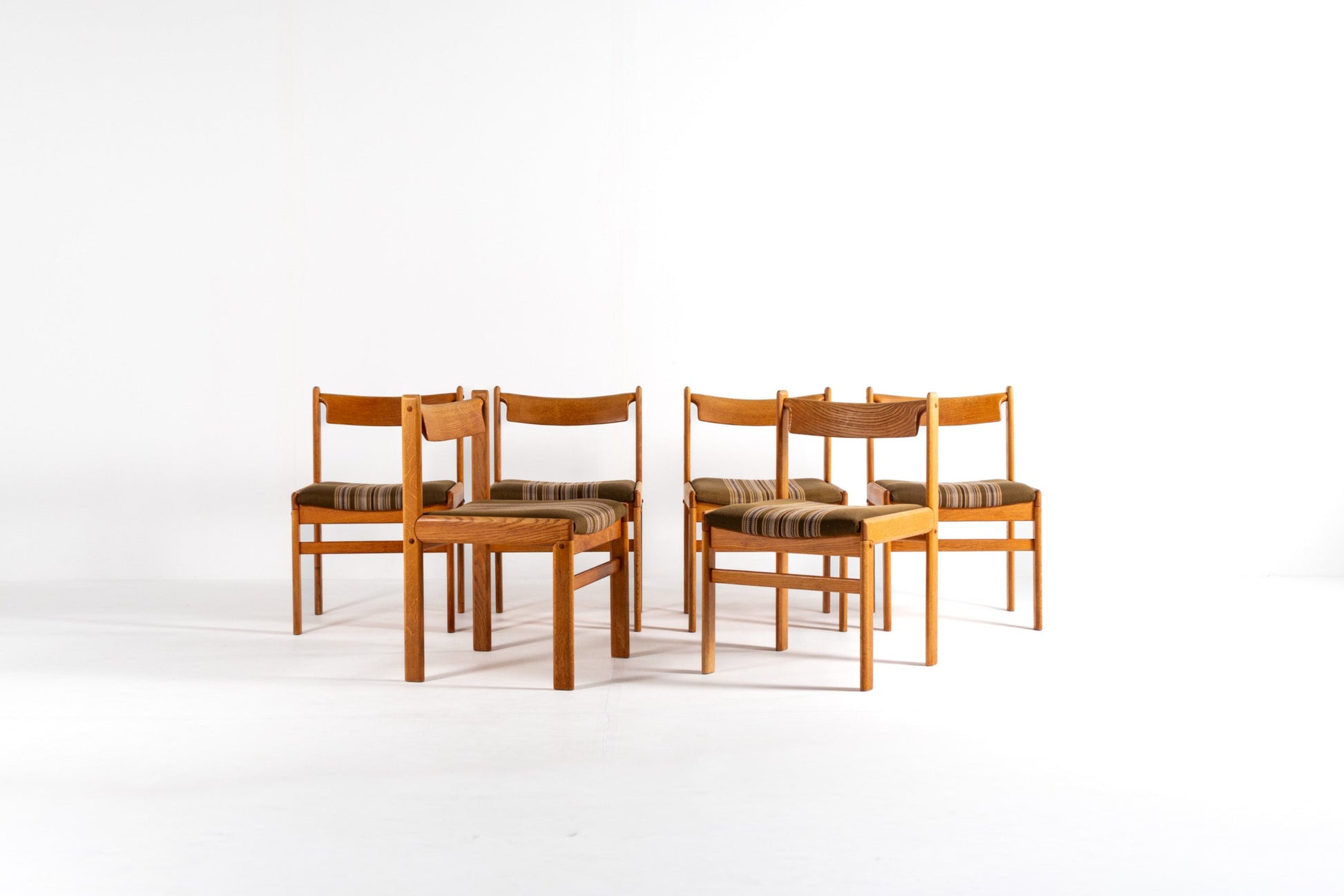 Danish oak dining chairs H.W. Klein Bramin set of 6