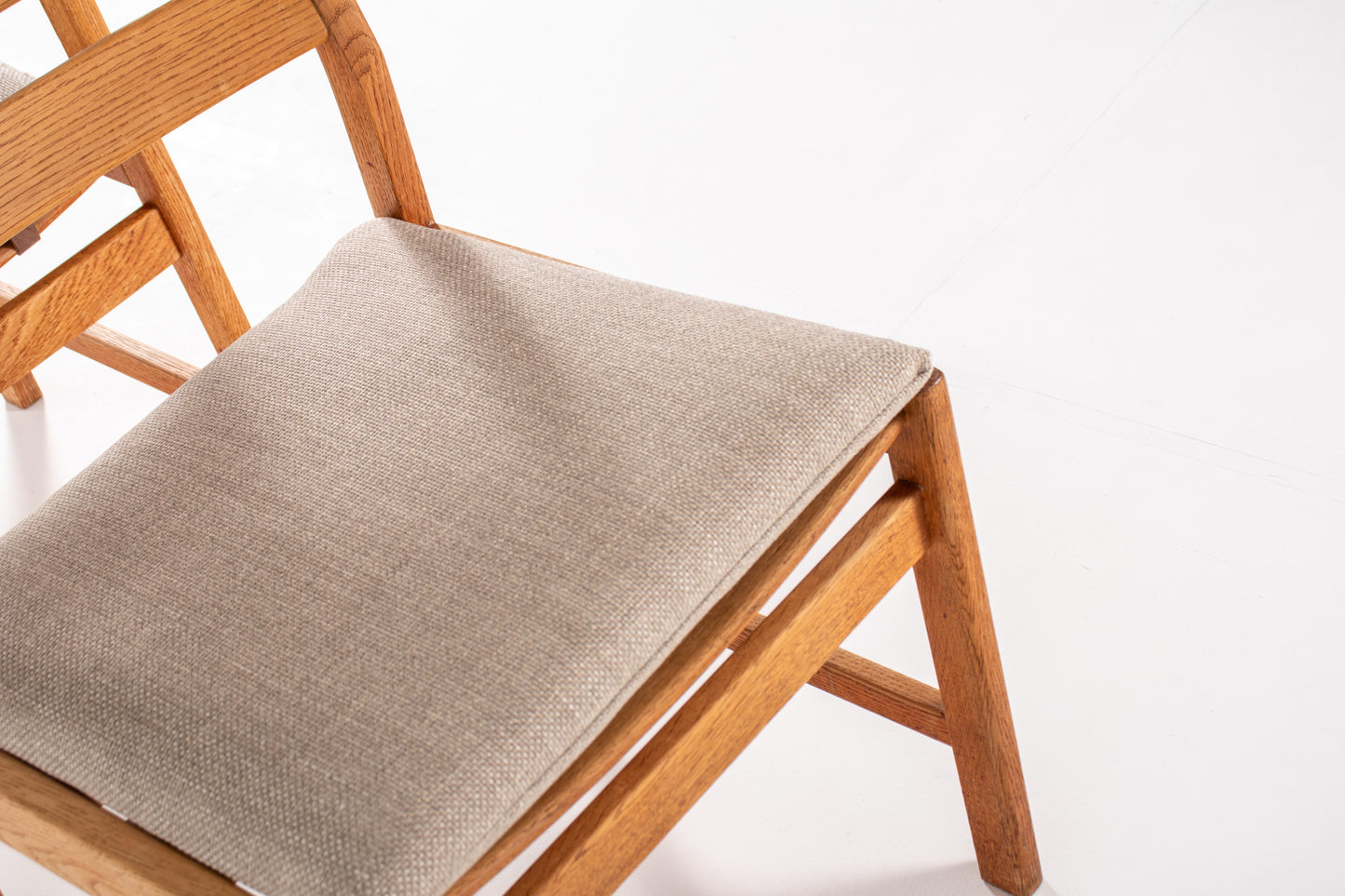 Danish mid century chairs light grey upholstery