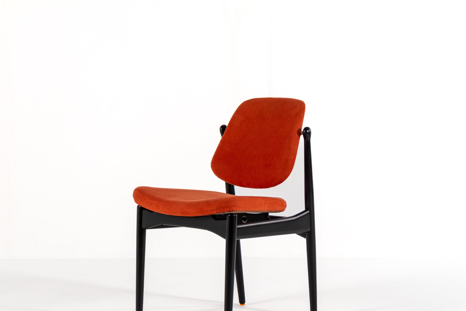 Denmark France and Son chairs burnt orange upholstery