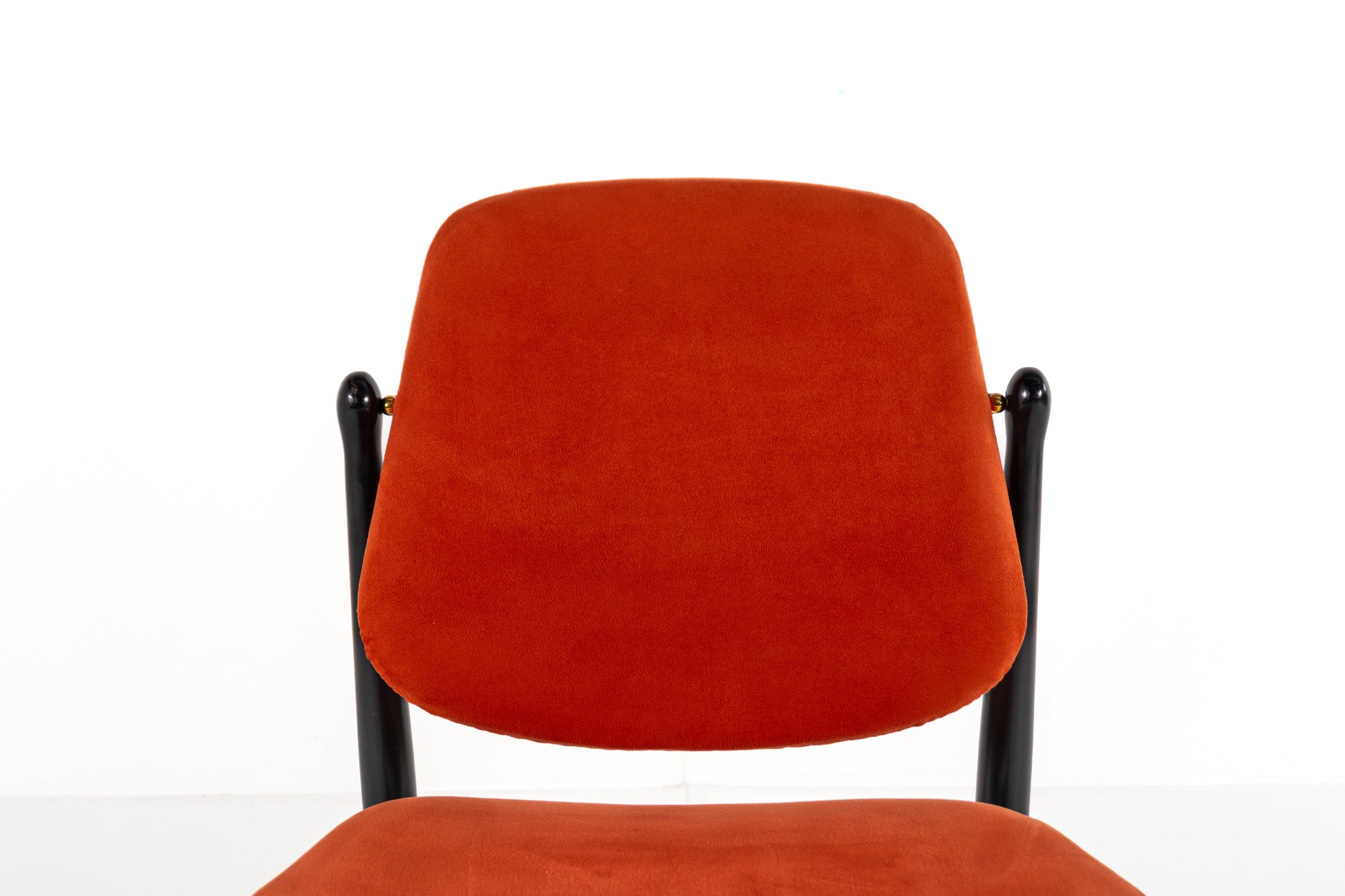 Vintage Danish chairs curved backrest detail