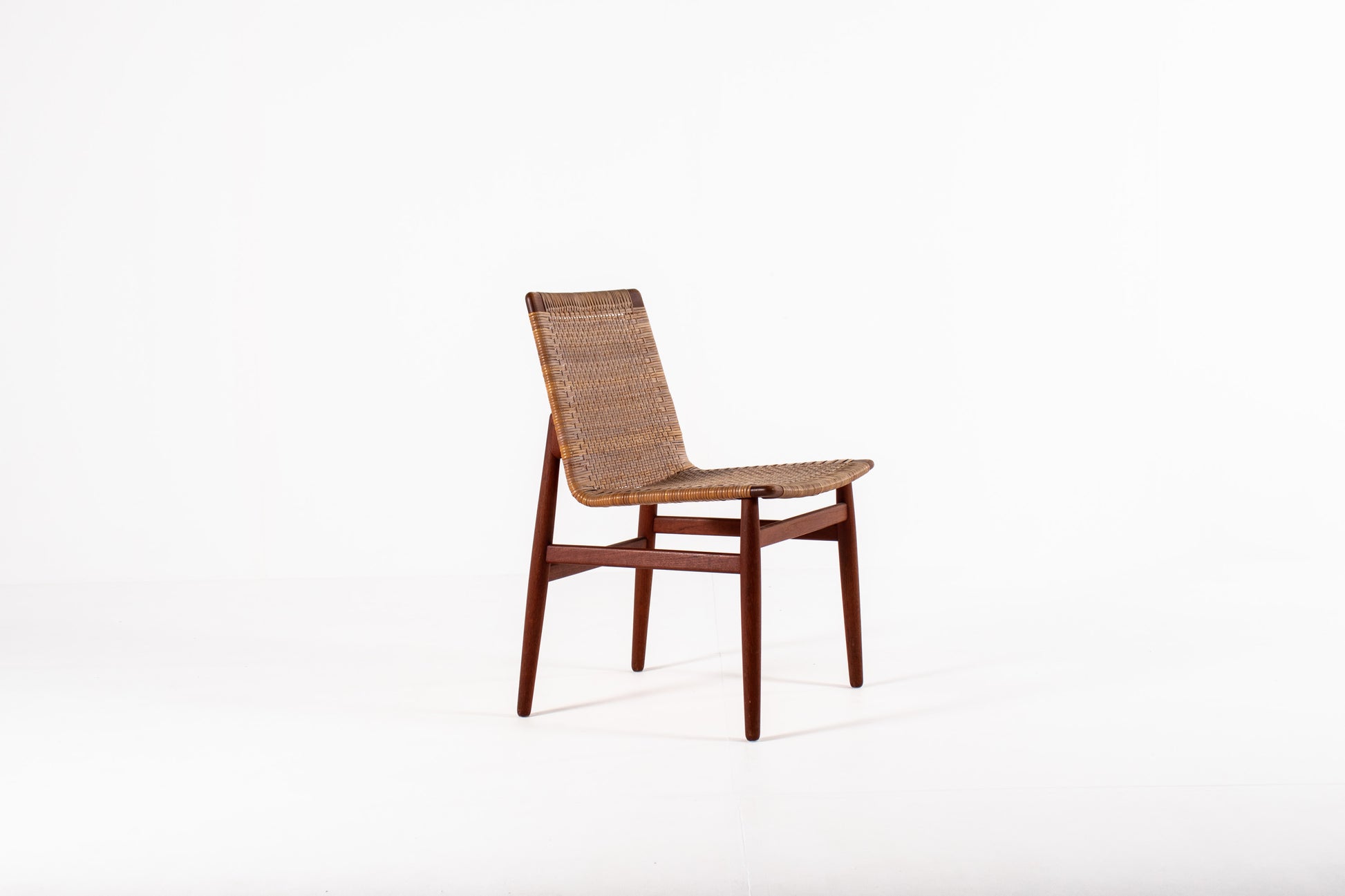Jørgen Høj teak rattan chair Danish mid century