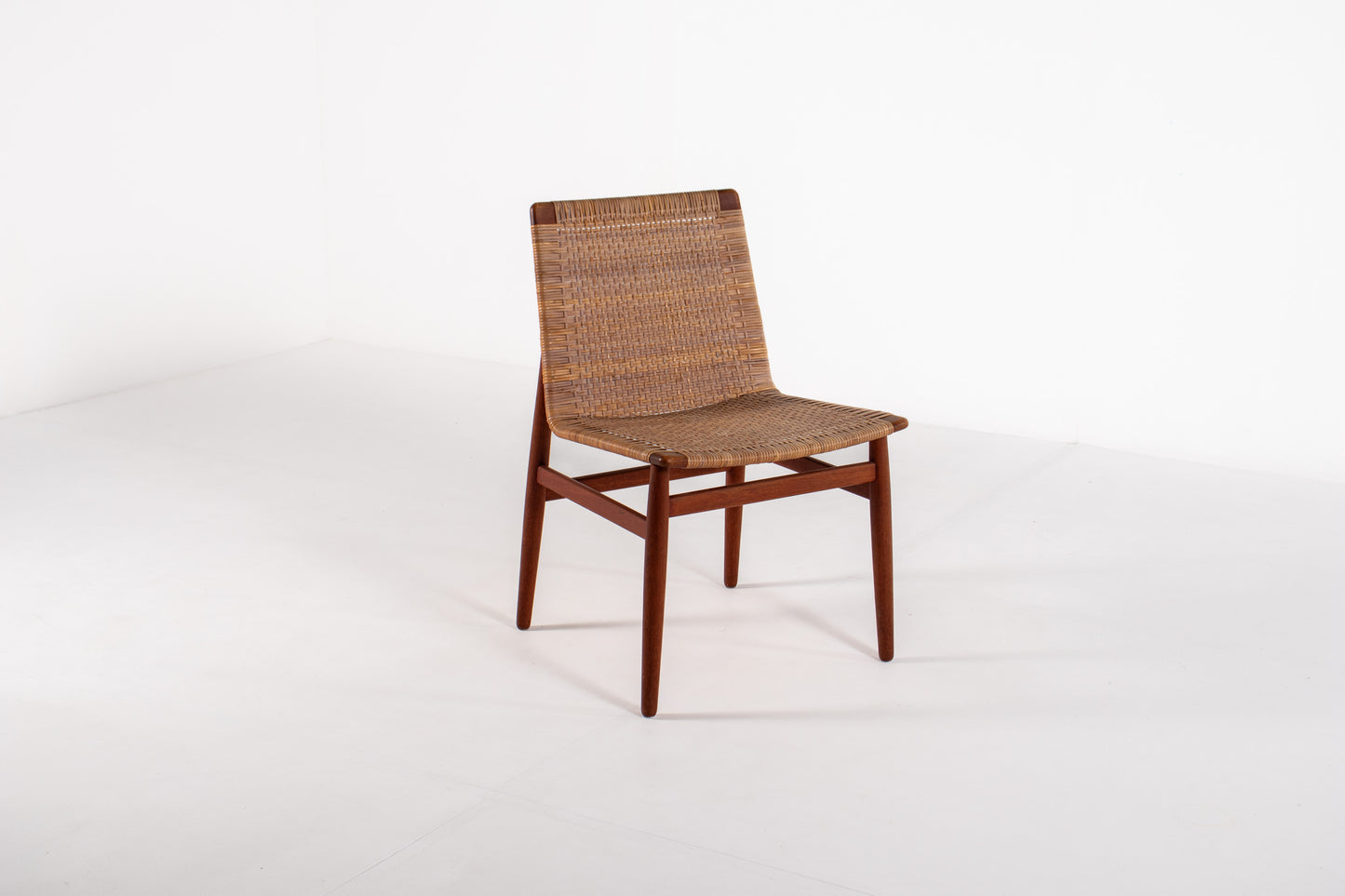 Jørgen Høj teak rattan chair Danish mid century