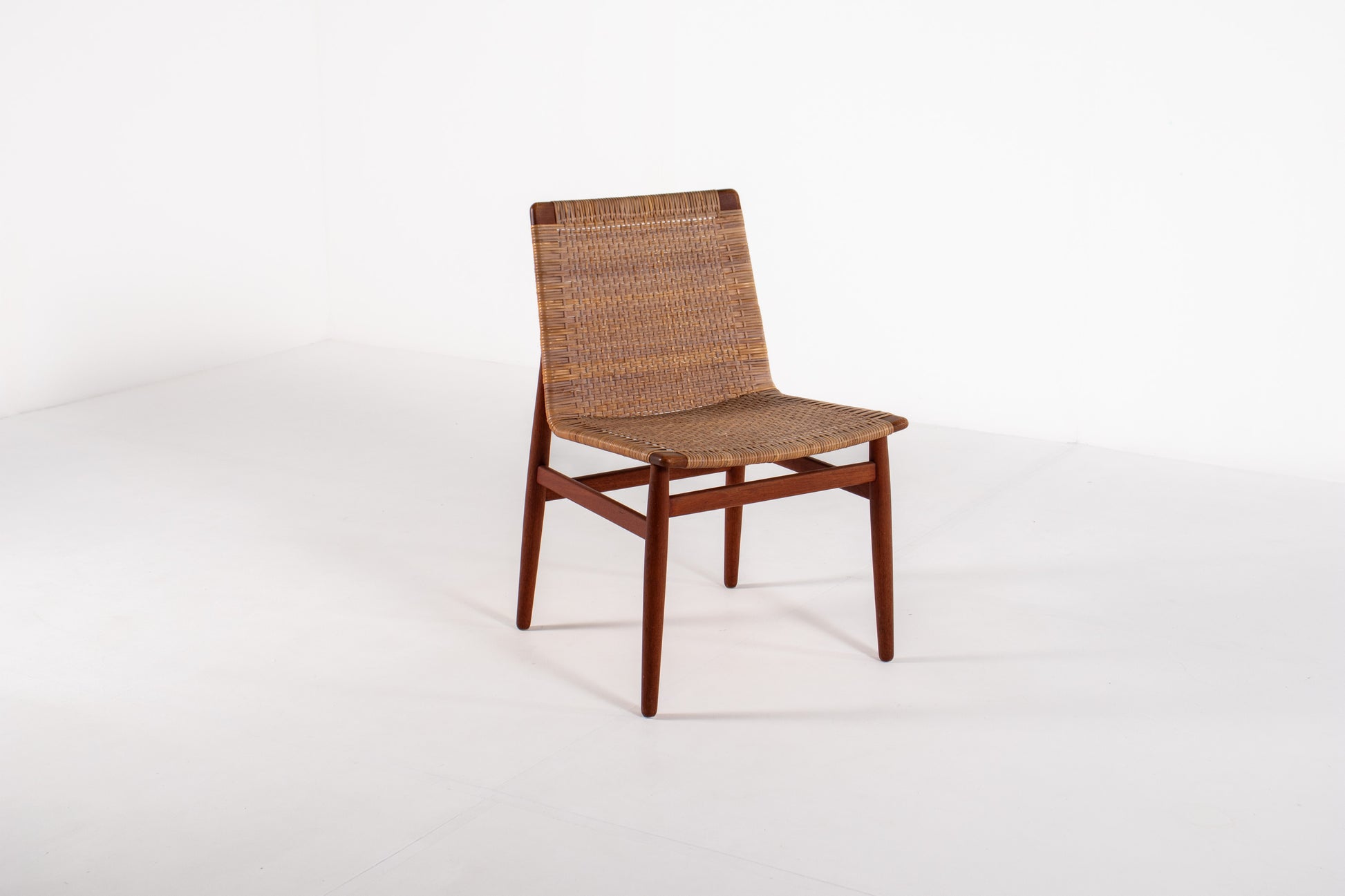 Jørgen Høj teak rattan chair Danish mid century