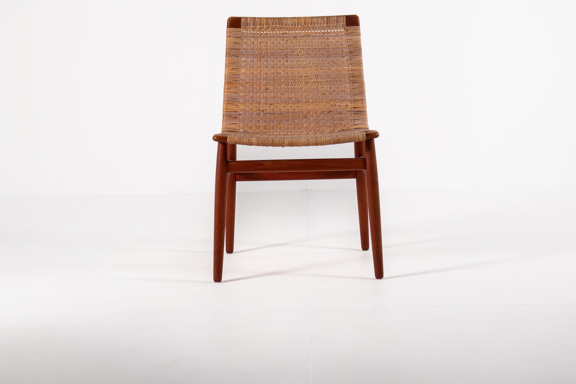 Jørgen Høj teak rattan chair Danish mid century