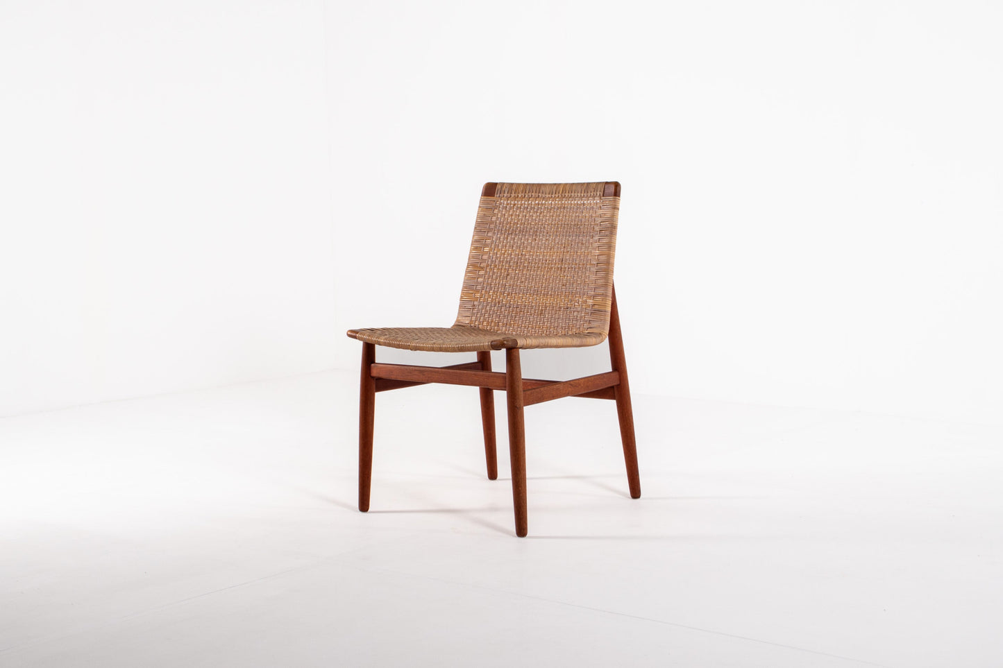 Jørgen Høj teak rattan chair Danish mid century