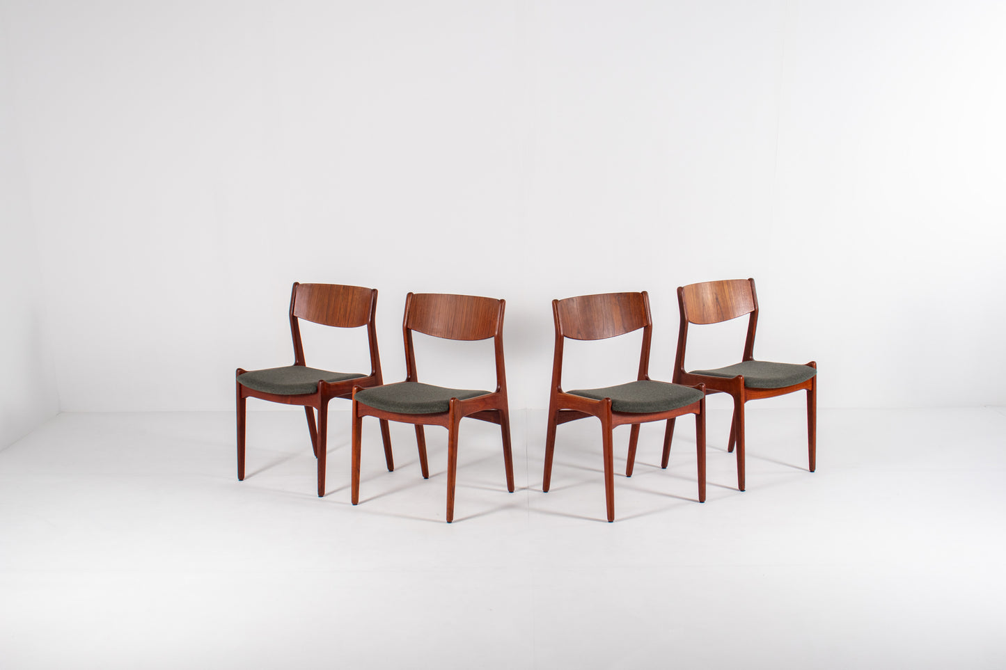 Set of four Danish teak dining chairs