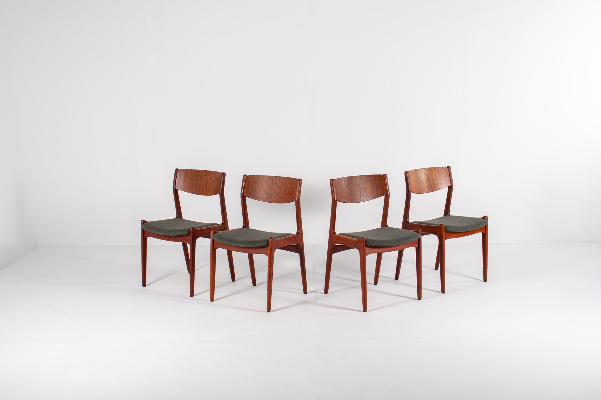 Set of four Danish teak dining chairs