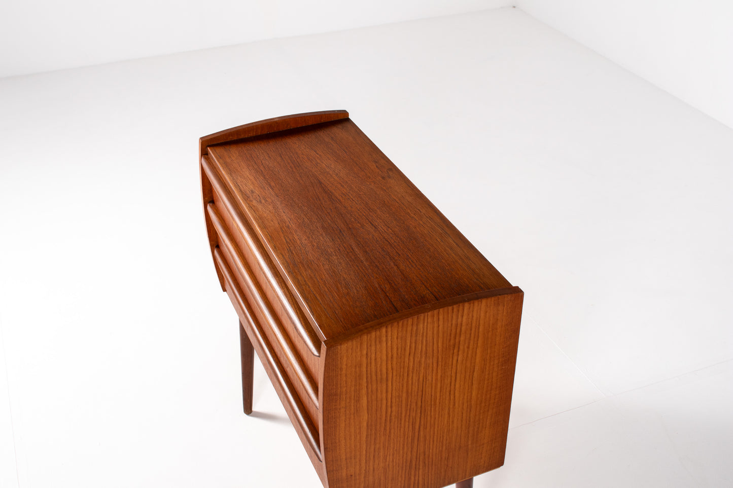 Scandinavian mid century bedroom chest in teak