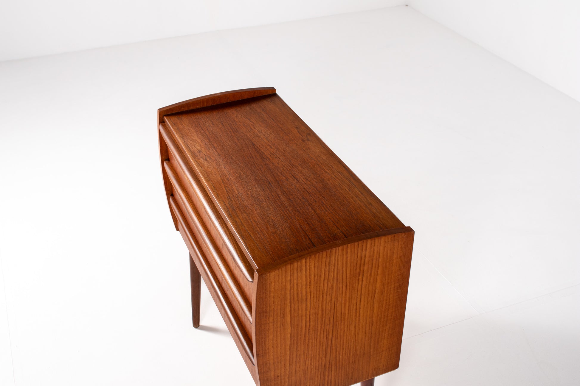 Scandinavian mid century bedroom chest in teak