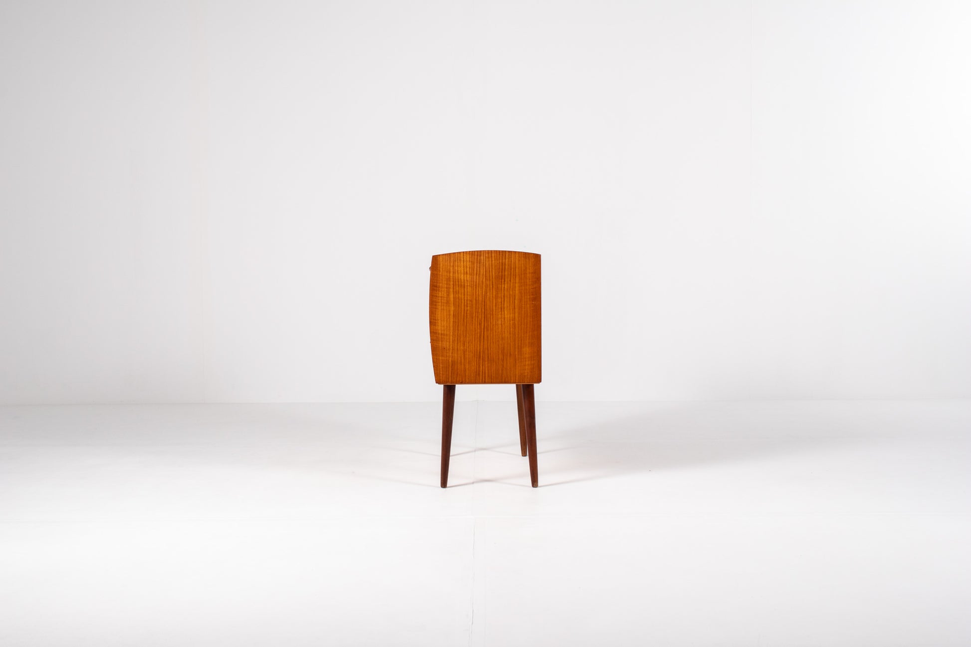 Danish modern teak storage cabinet side view