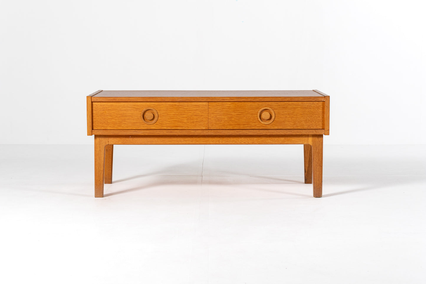 Danish oak cabinet 1960s low cabinet front view