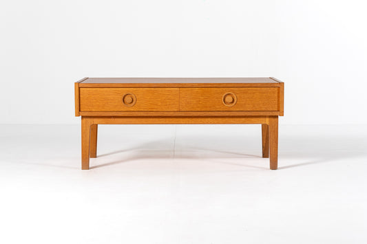 Danish oak cabinet 1960s low cabinet front view